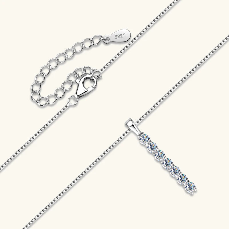 Luna Moissanite Vertical Drop Necklace