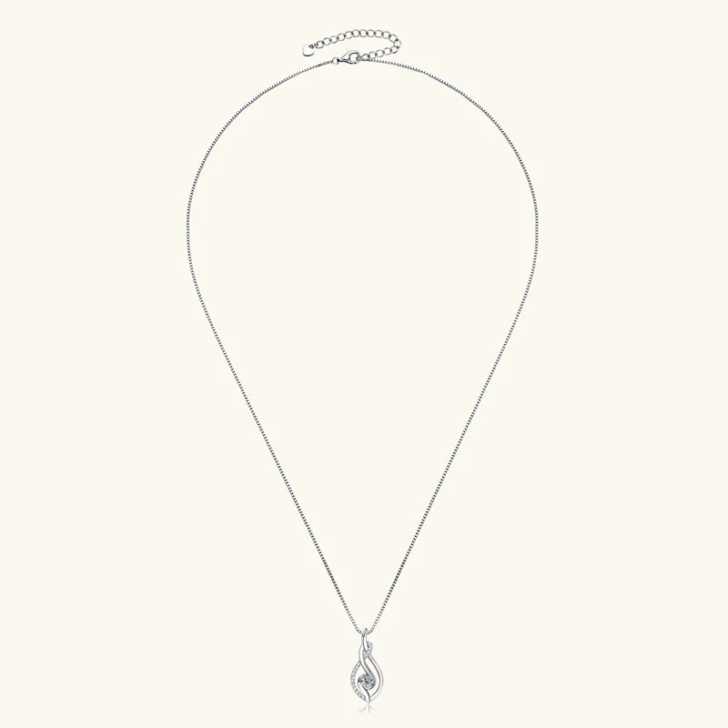 Selena Moissanite Twist Pendant Necklace