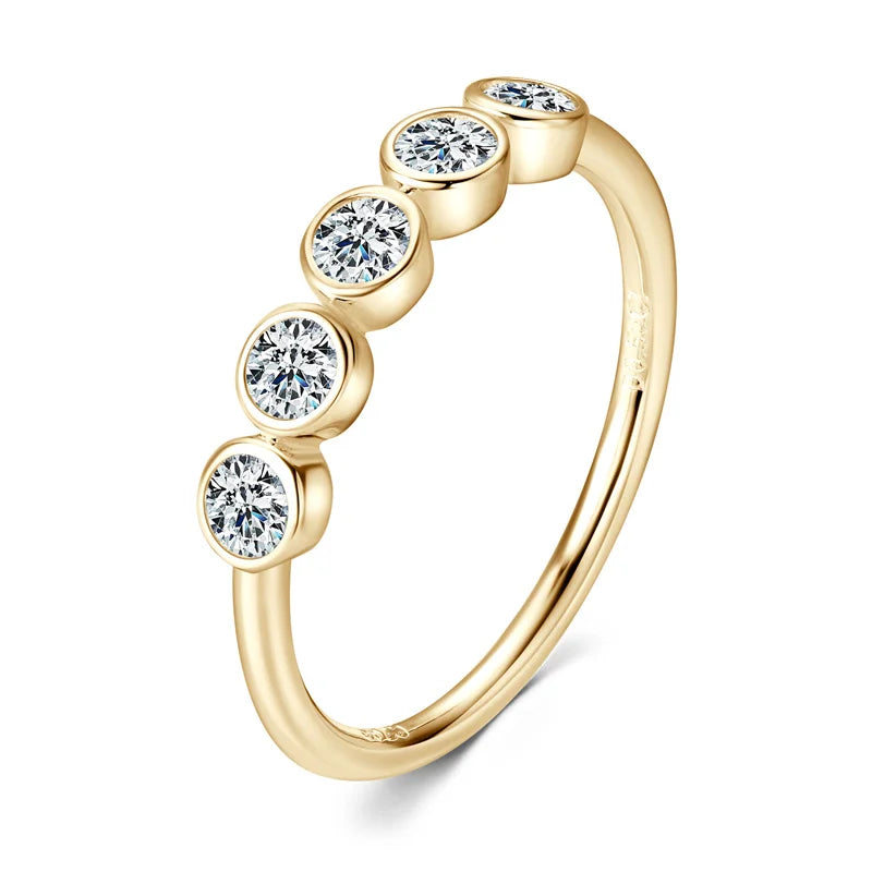 Amélie Five-Stone Bezel Moissanite Band Ring