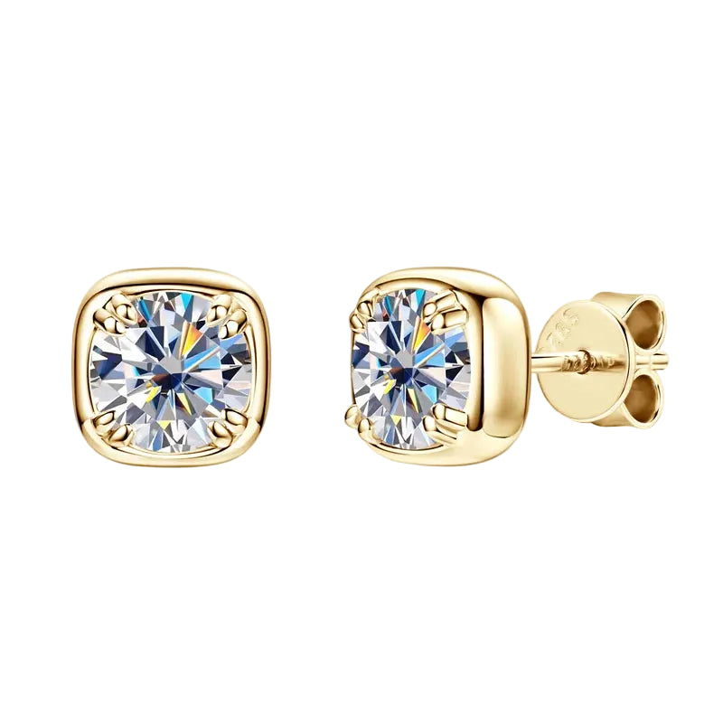 Cushion Halo Moissanite Stud Earrings 2CTW