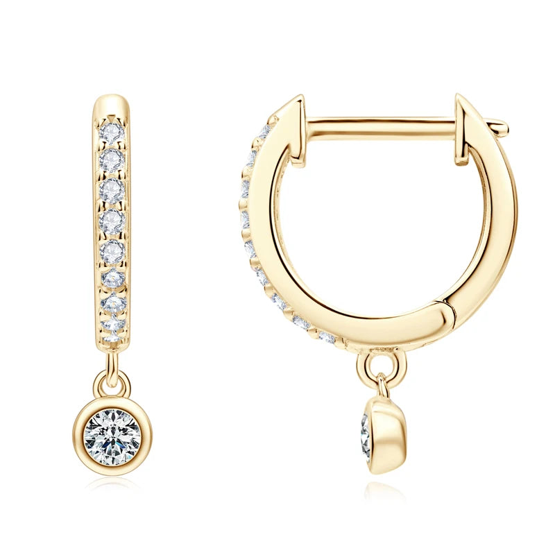 Giulia Moissanite Drop Hoop Earrings