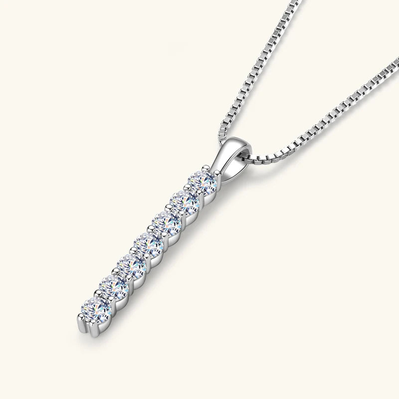 Luna Moissanite Vertical Drop Necklace