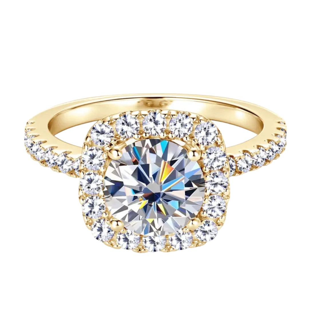 Aurora Halo Moissanite Ring