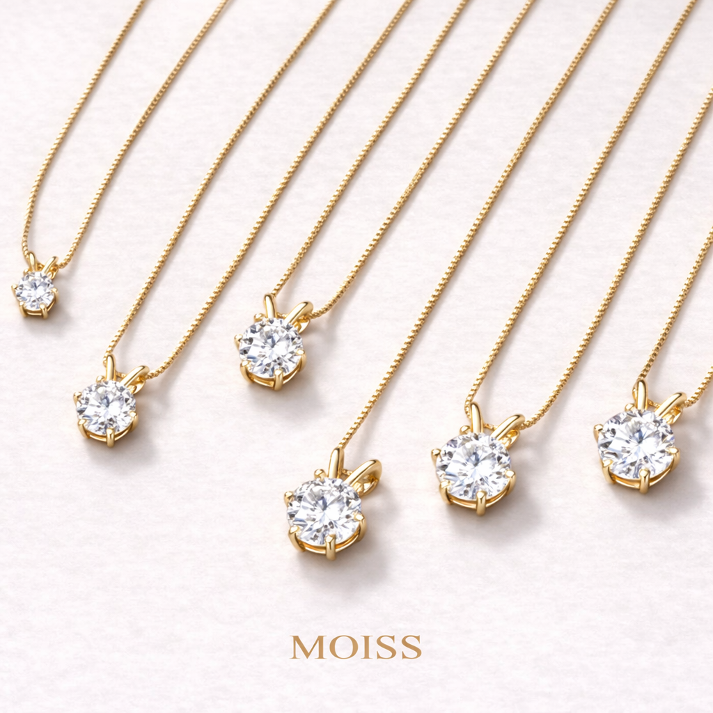 Aurora Moissanite Solitaire Necklace
