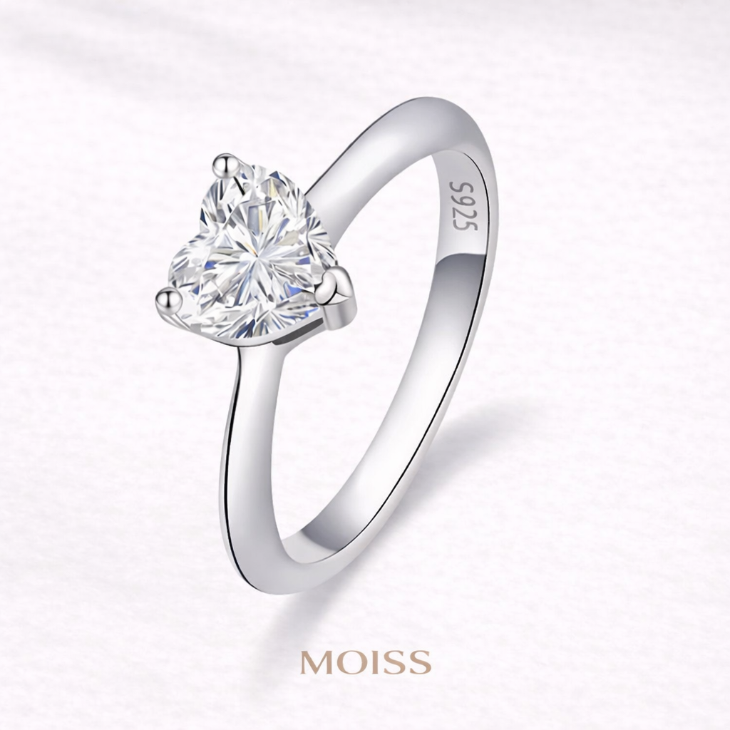 Celeste Heart Moissanite Ring