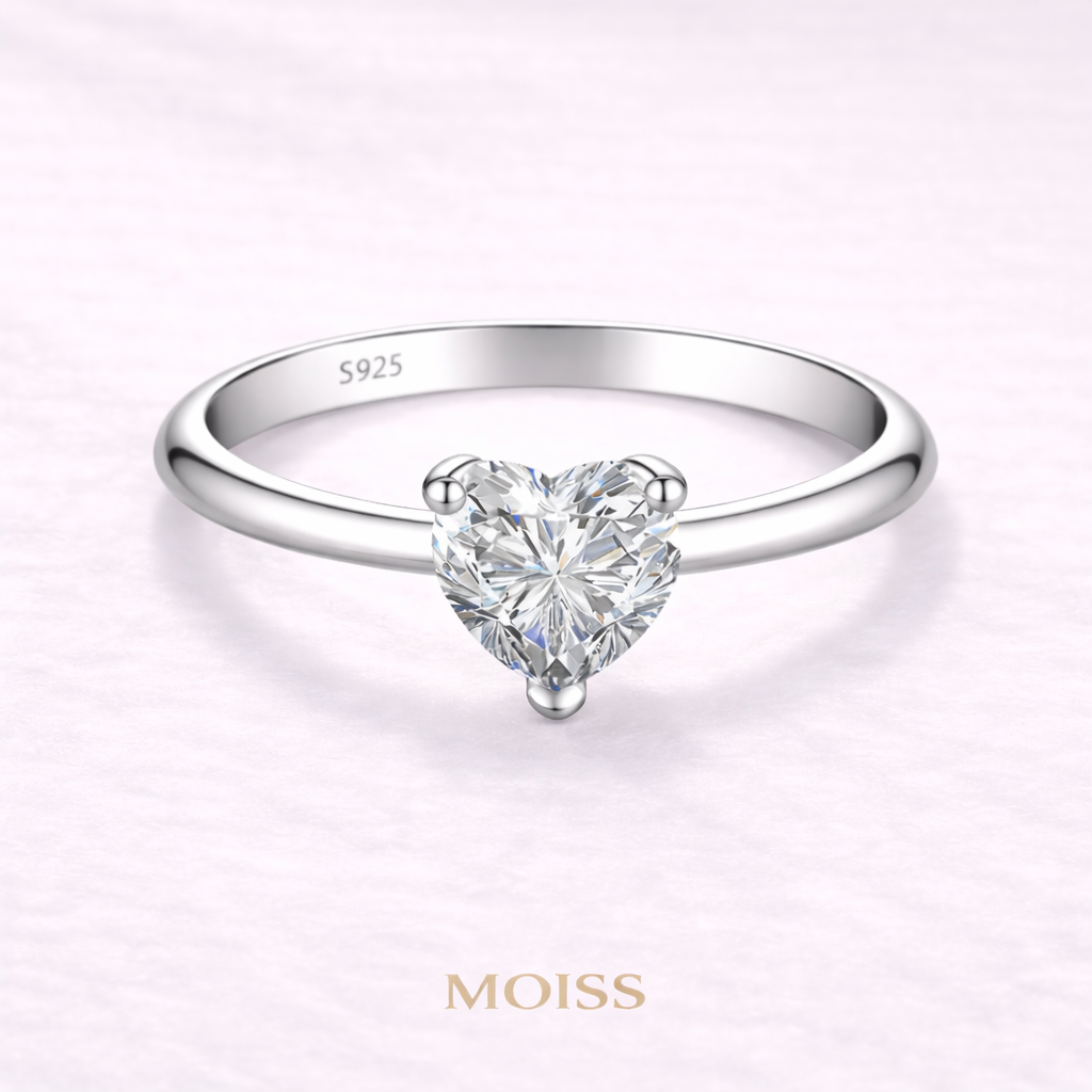 Celeste Heart Moissanite Ring