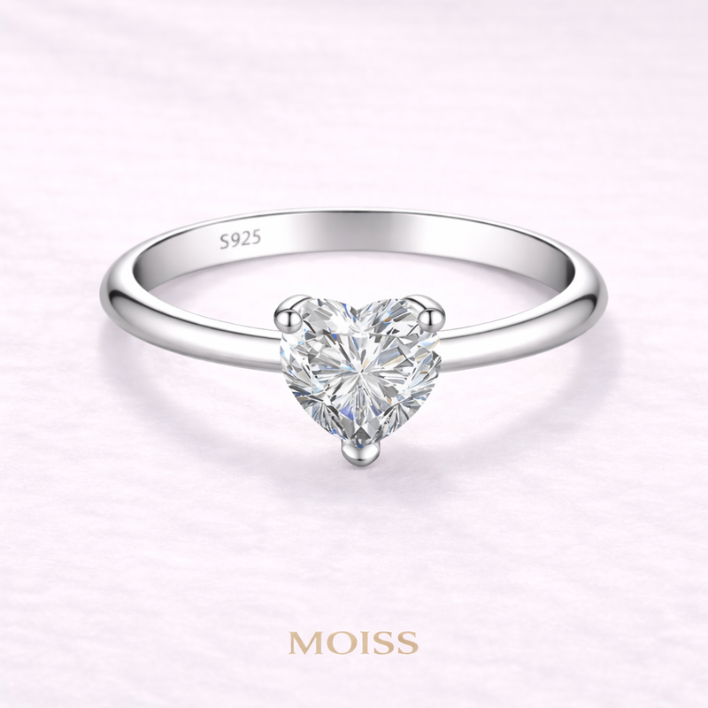 Celeste Heart Moissanite Ring