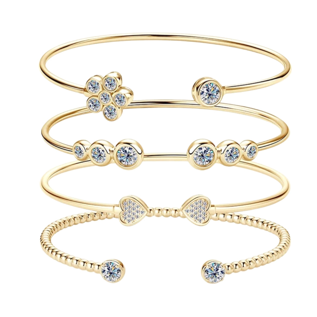 Valentina Moissanite Bangle Set