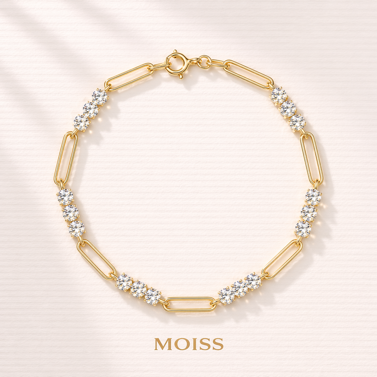 Elena Moissanite Link Bracelet