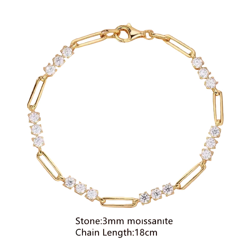 Elena Moissanite Link Bracelet