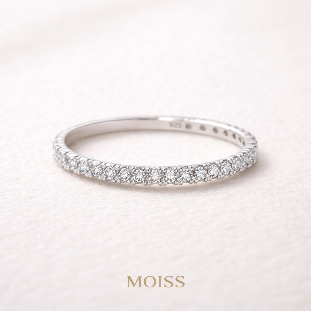 Full Pave Eternity Ring in 925 Sterling Silver