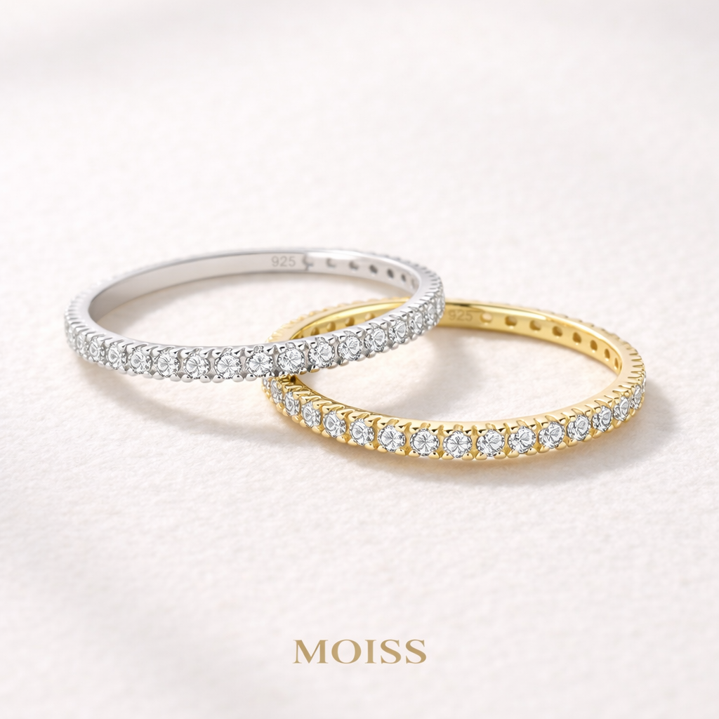Full Pave Eternity Ring in 925 Sterling Silver
