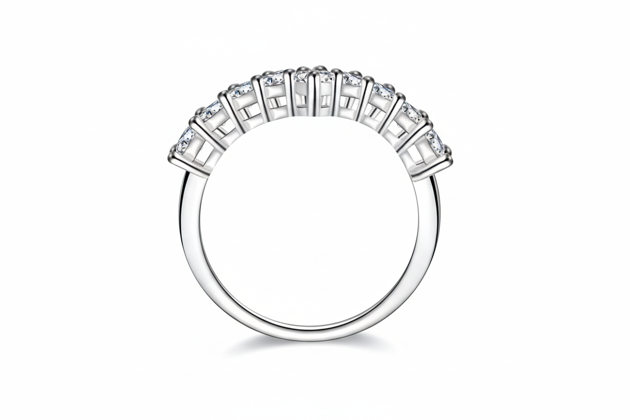 Moissanite Chevron Ring