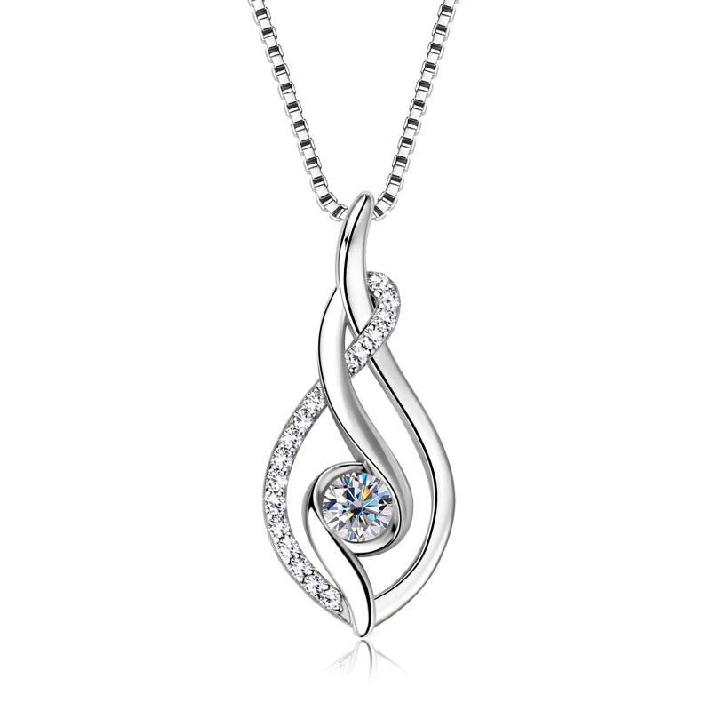 Selena Moissanite Twist Pendant Necklace