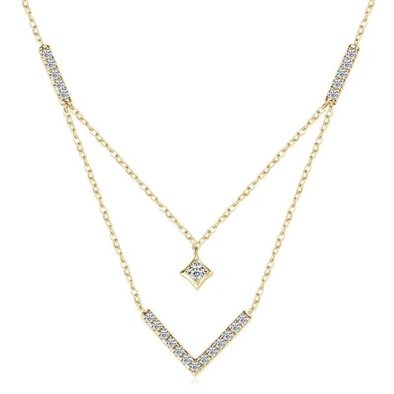 Valentina V-Shape Moissanite Necklace