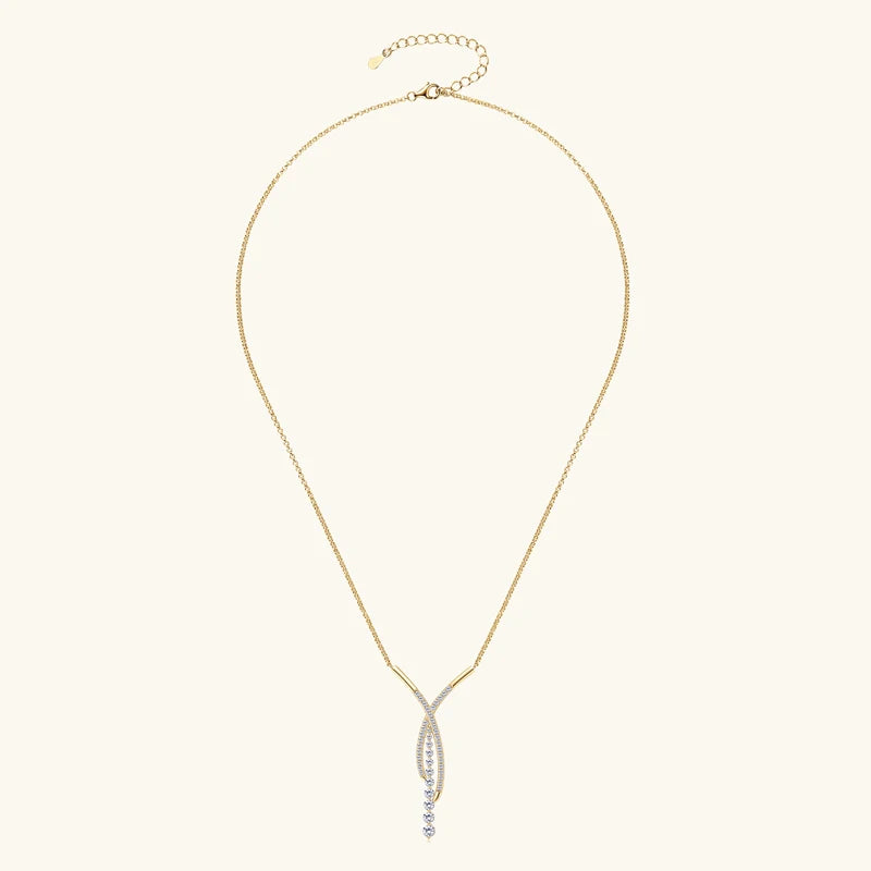 Livia Moissanite Cascade Y-Necklace