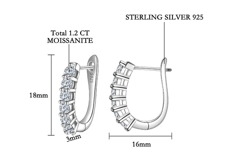 Lumière Curve Moissanite Hoop Earrings — Sterling Silver 925