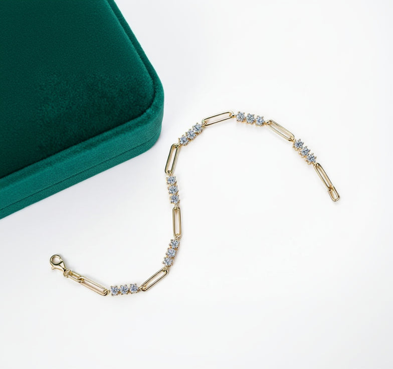 Elena Moissanite Link Bracelet
