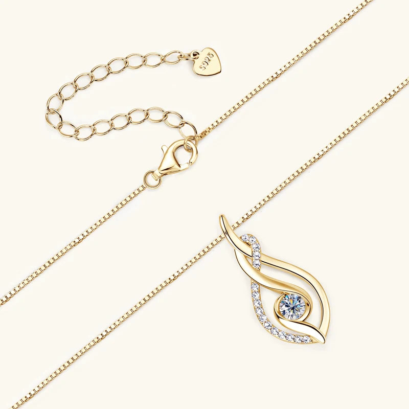 Selena Moissanite Twist Pendant Necklace