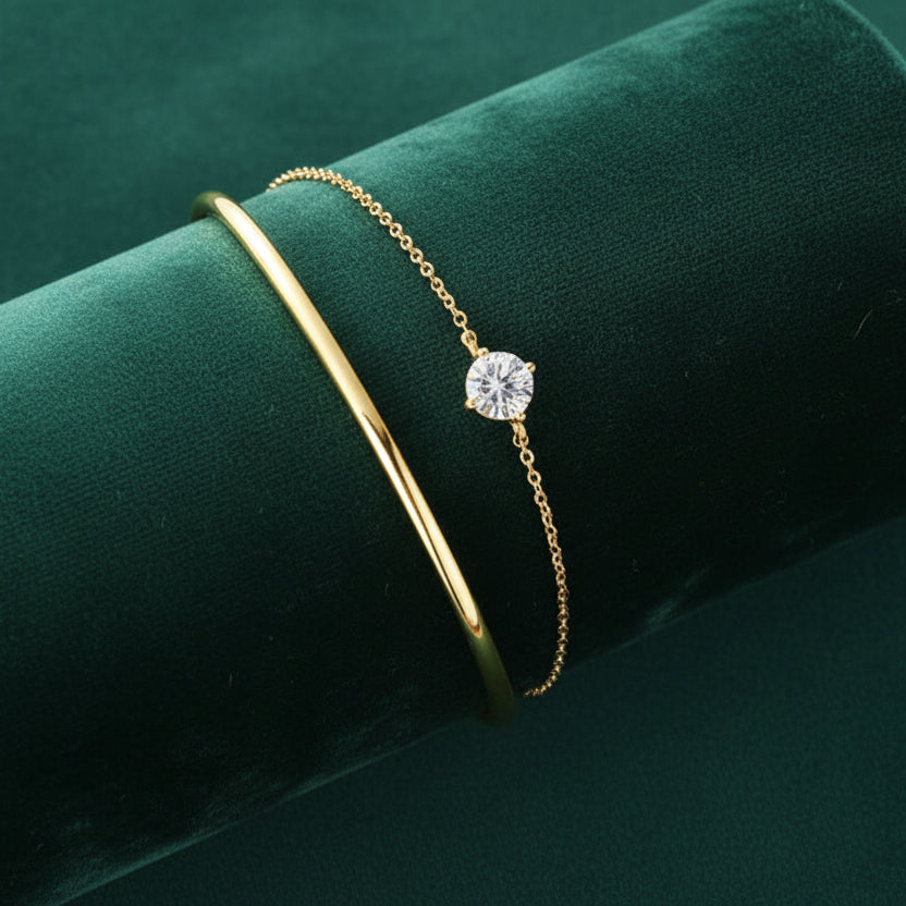 Isadora Double Chain Moissanite Bracelet