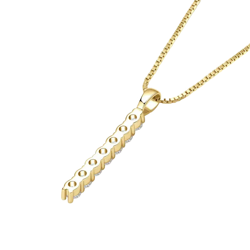 Luna Moissanite Vertical Drop Necklace