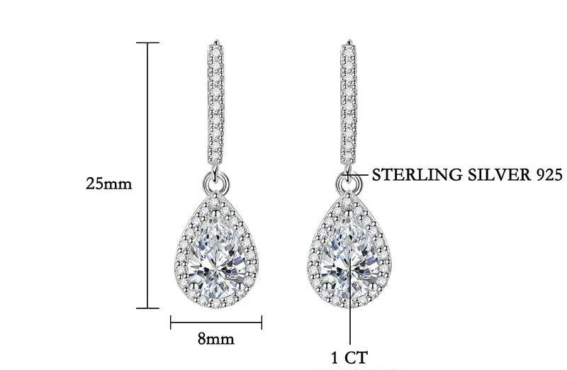 Elena Pear Drop Moissanite Earrings