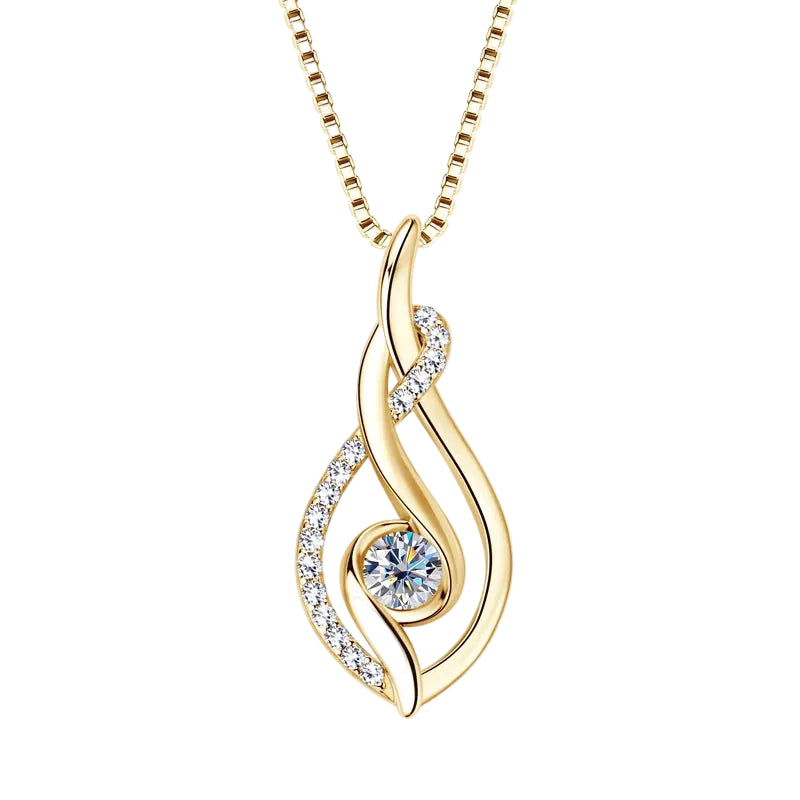 Selena Moissanite Twist Pendant Necklace