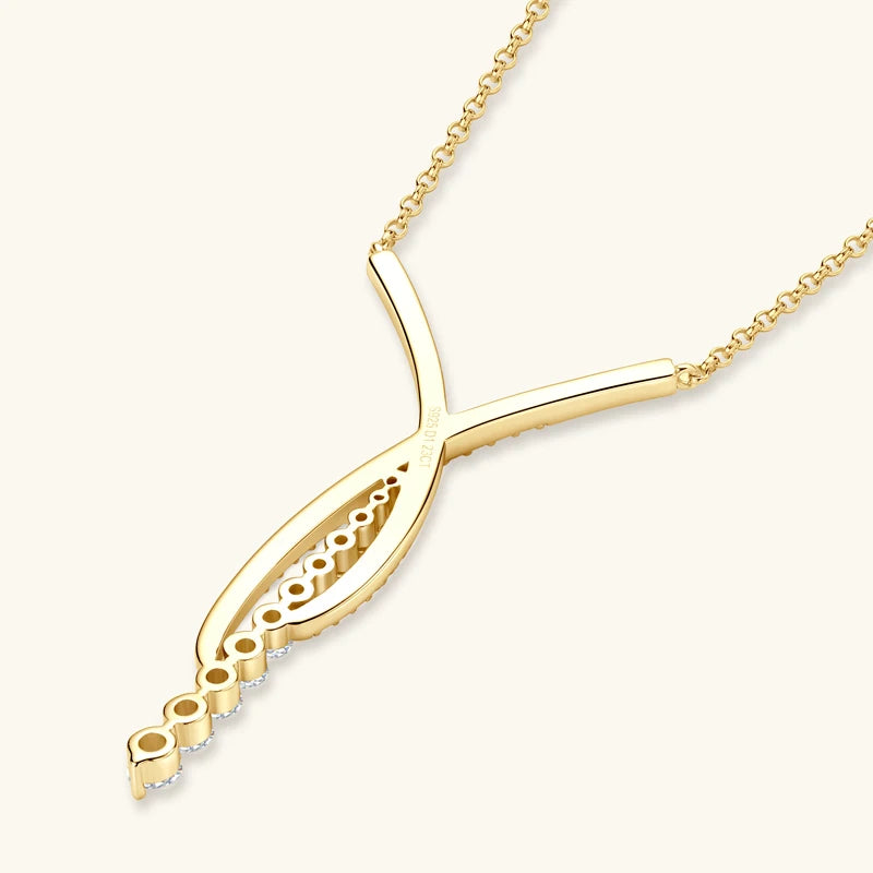 Livia Moissanite Cascade Y-Necklace