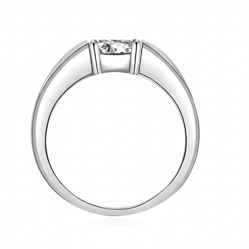 Axis Ring — 1ct Moissanite in Sterling Silver