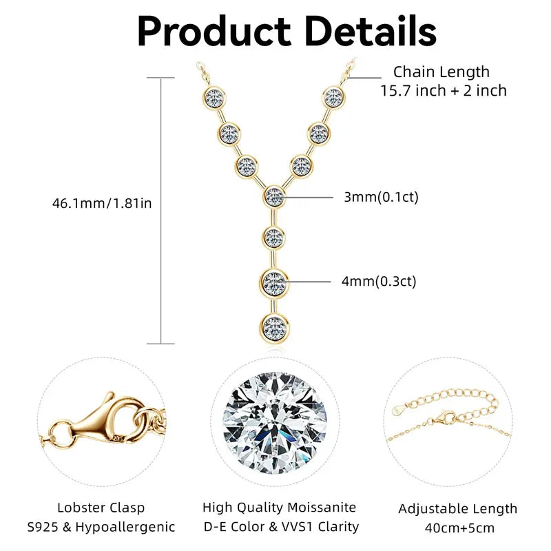 Aurora Moissanite Y-Drop Necklace