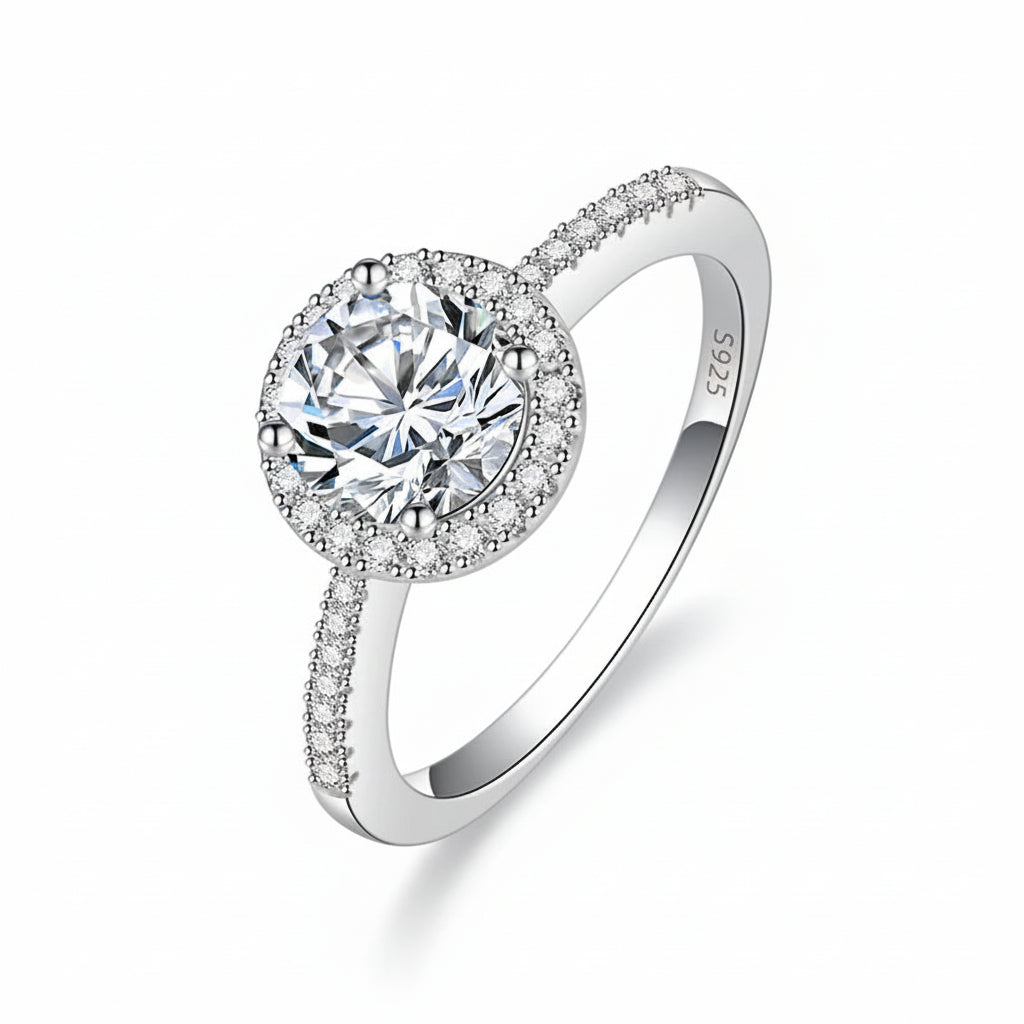 Sophia Halo Moissanite Ring 1CT
