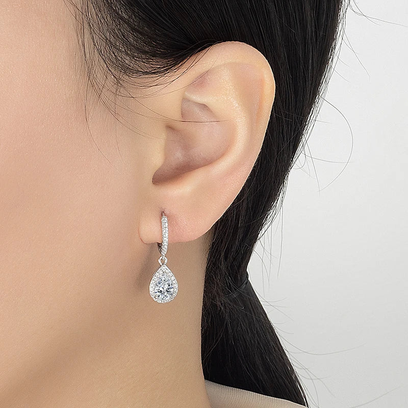 Elena Pear Drop Moissanite Earrings