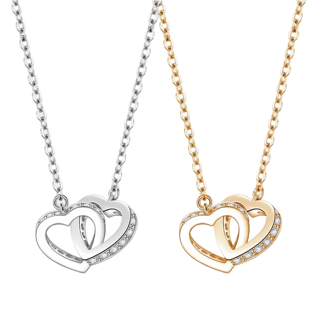 The Interlocking Hearts Moissanite Necklace