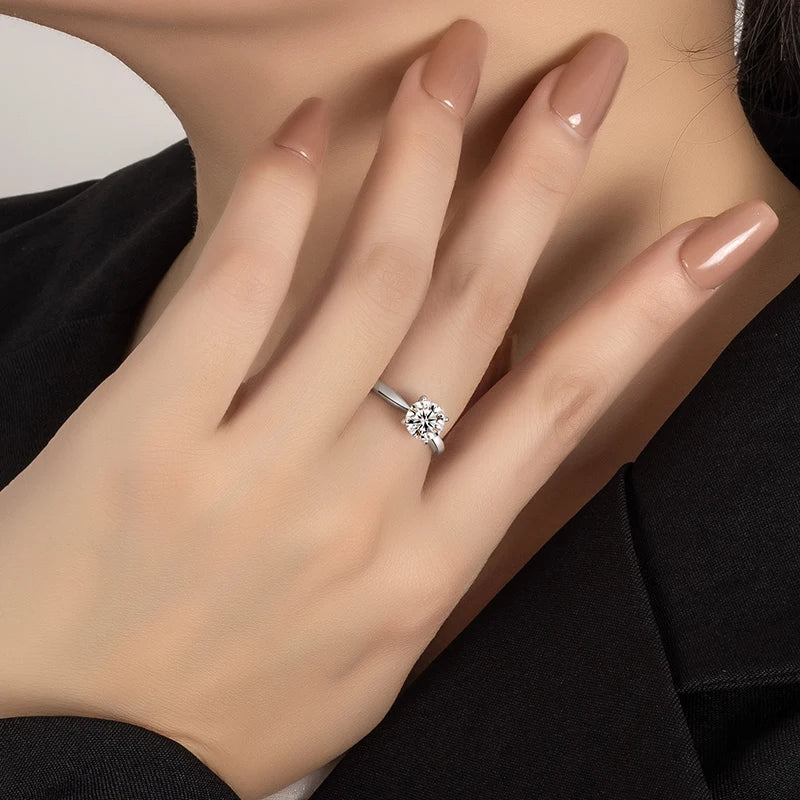 Moissanite Solitaire Ring – 1 CT | Sterling Silver 925