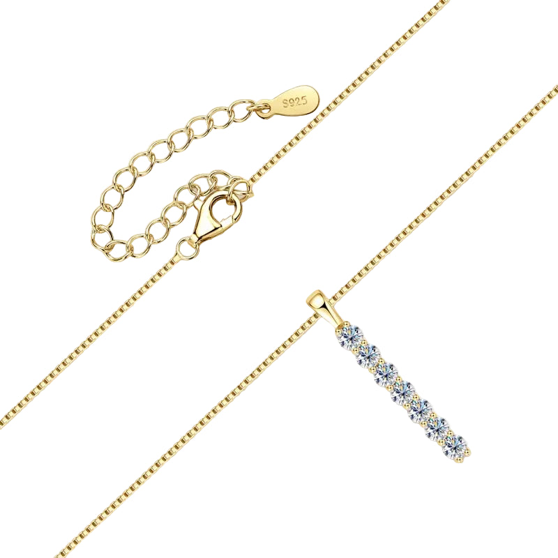 Luna Moissanite Vertical Drop Necklace