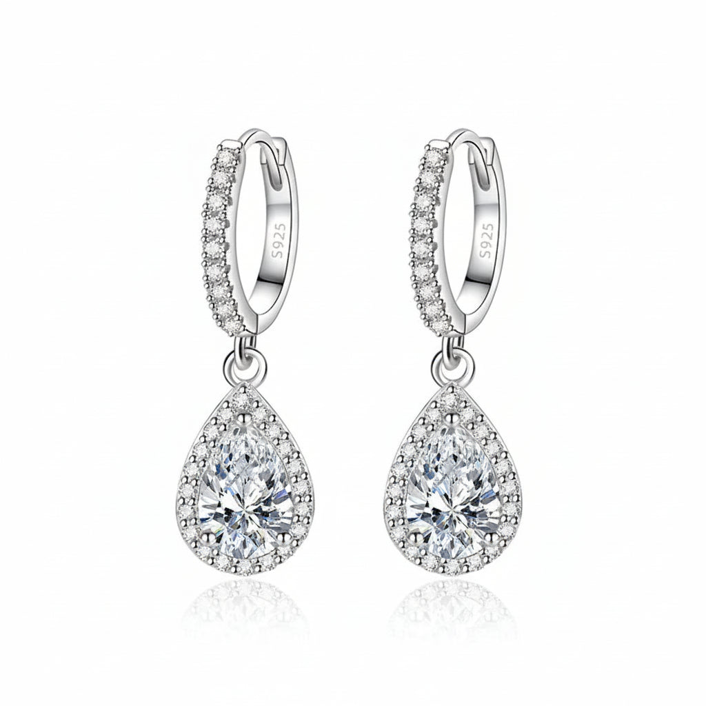 Elena Pear Drop Moissanite Earrings