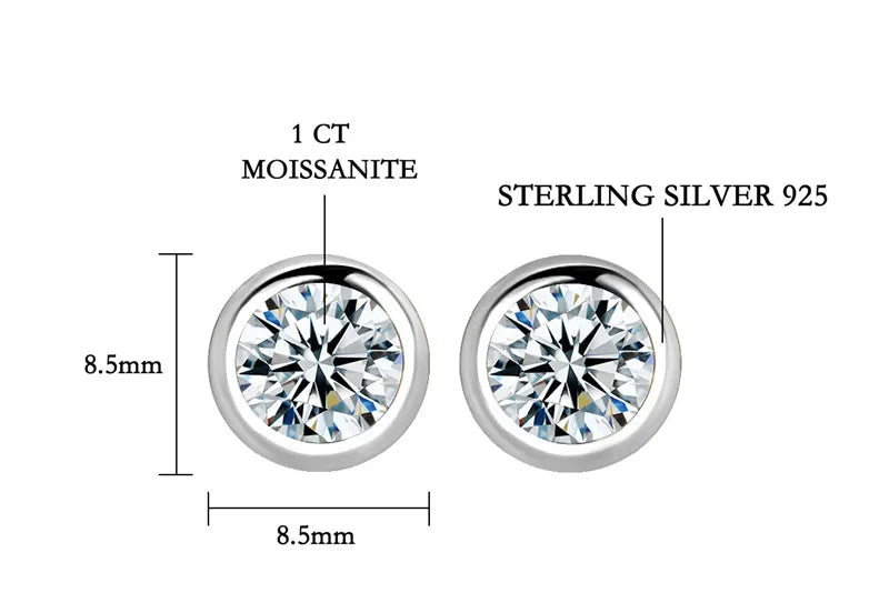 Moonlit Halo Moissanite Studs