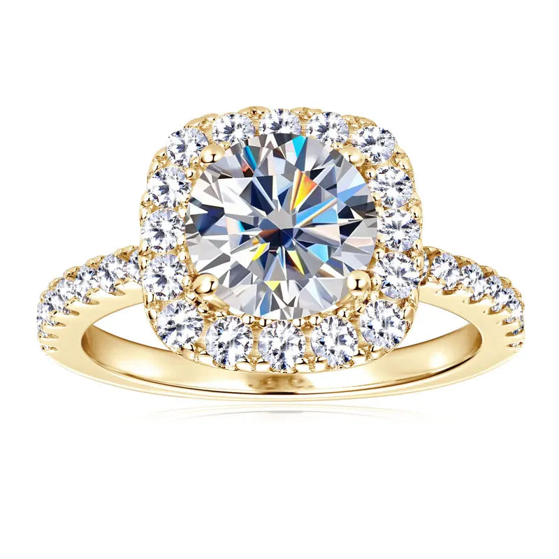Aurora Halo Moissanite Ring