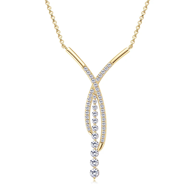Livia Moissanite Cascade Y-Necklace