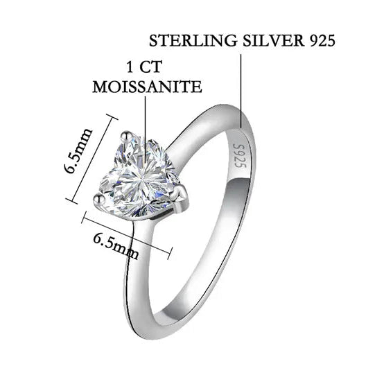 Isabella Heart Solitaire Ring 1 CT