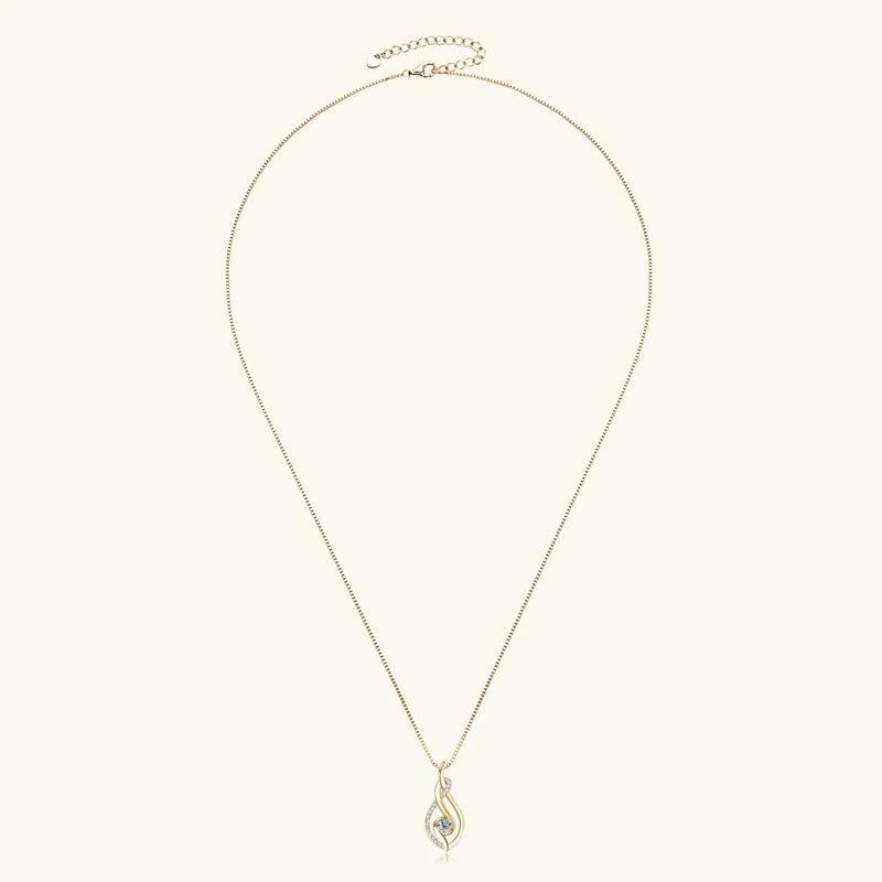 Selena Moissanite Twist Pendant Necklace