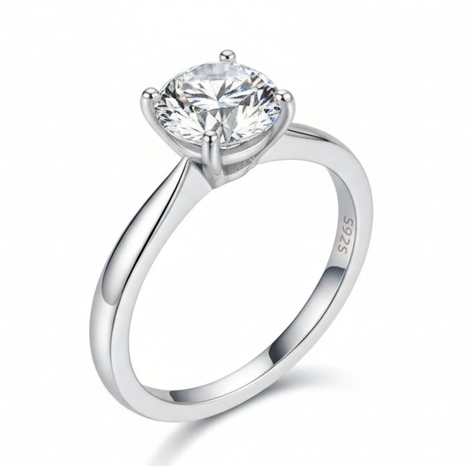 Moissanite Solitaire Ring – 1 CT | Sterling Silver 925