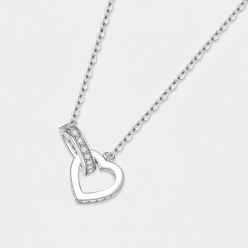 The Interlocking Hearts Moissanite Necklace