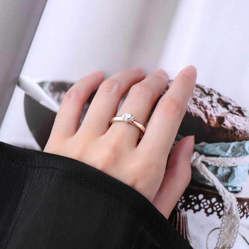 The Solitaire Heart Ring