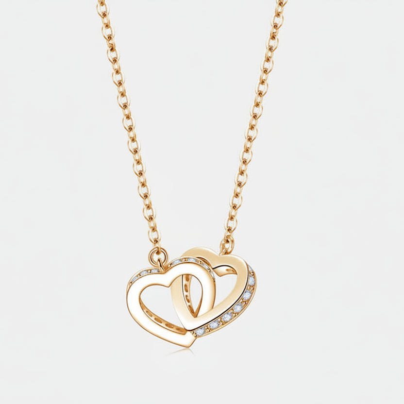 The Interlocking Hearts Moissanite Necklace