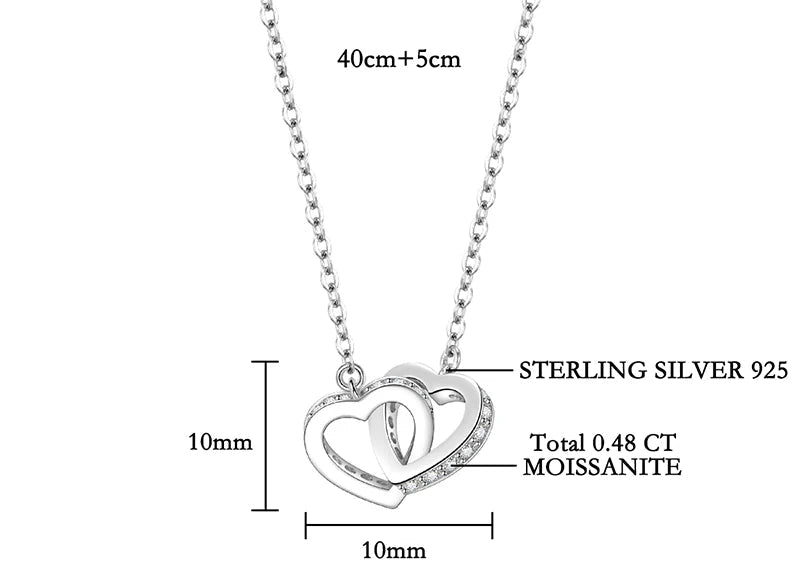 The Interlocking Hearts Moissanite Necklace