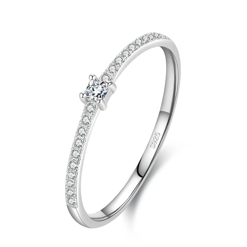 Thin Pavé Star Ring in 925 Sterling Silver