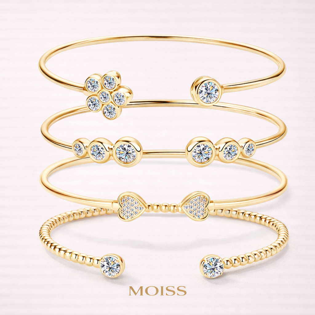 Valentina Moissanite Bangle Set