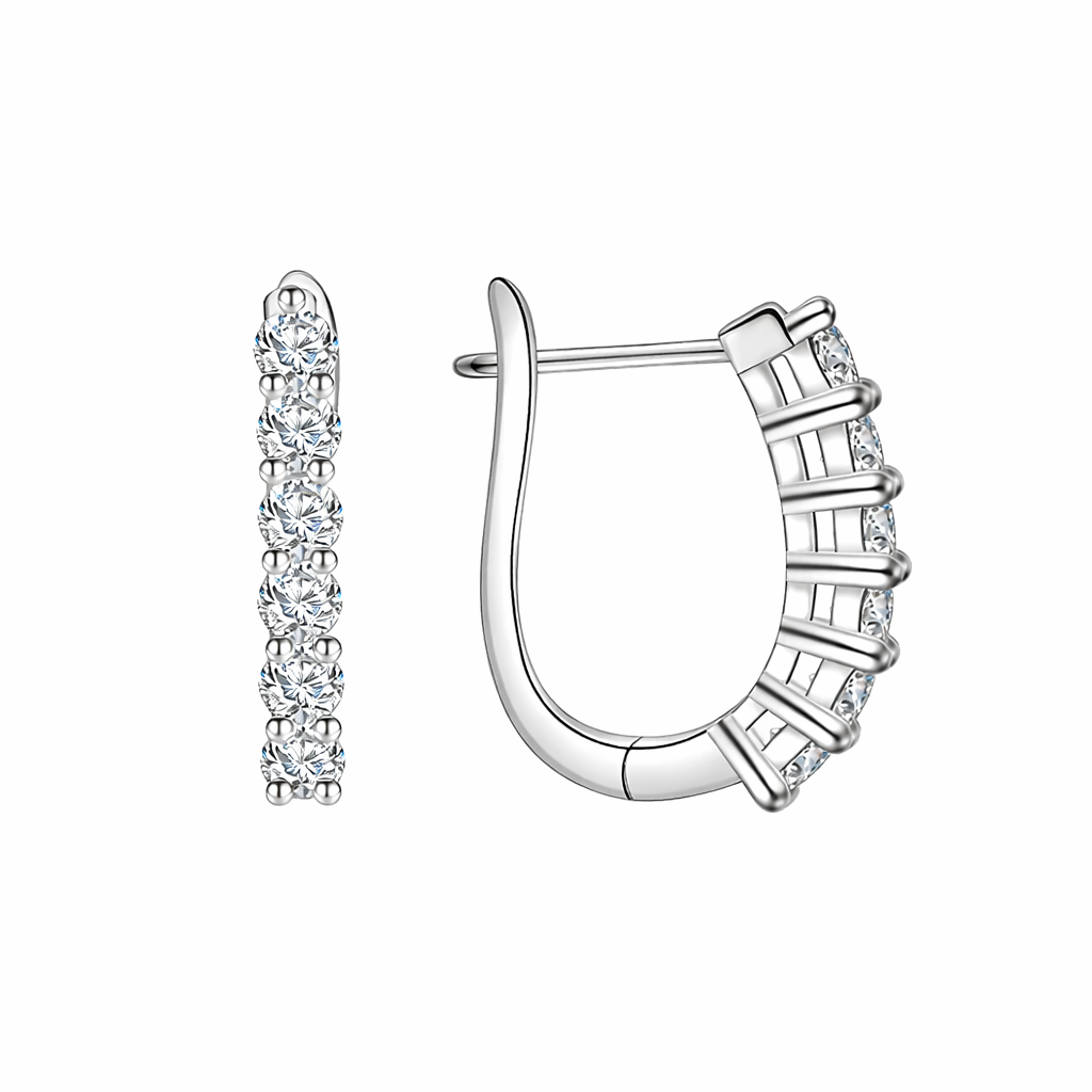 Aurora Curve Moissanite Hoops