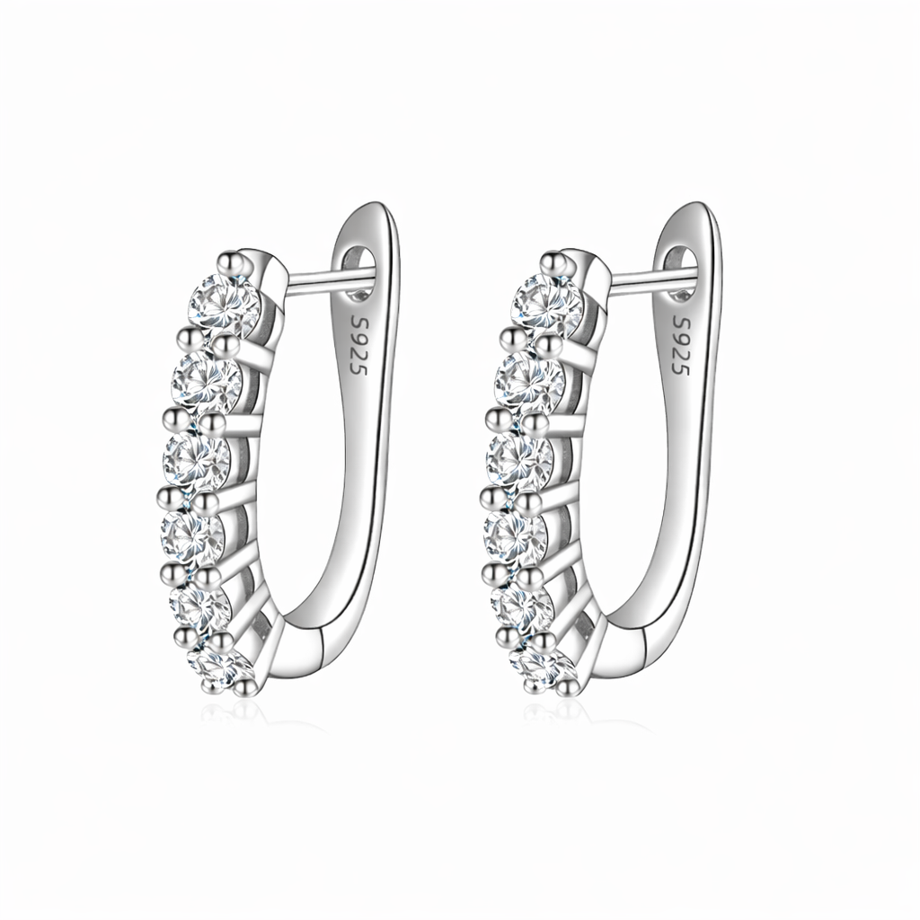 Aurora Curve Moissanite Hoops